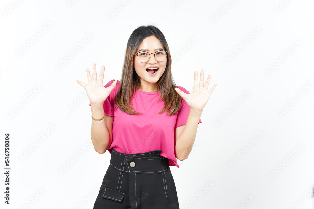 Shock and Happy face Expression Of Beautiful Asian Woman Isolated On White Background Shock and Happy face Expression Of Beautiful Asian Woman Isolated On White Background