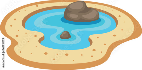 illustration of pond on white background