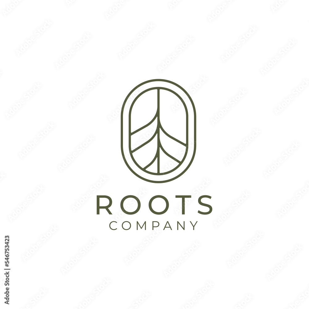 Abstract Living roots on white background vector logo design template. Abstract Living roots on white background vector logo design template.