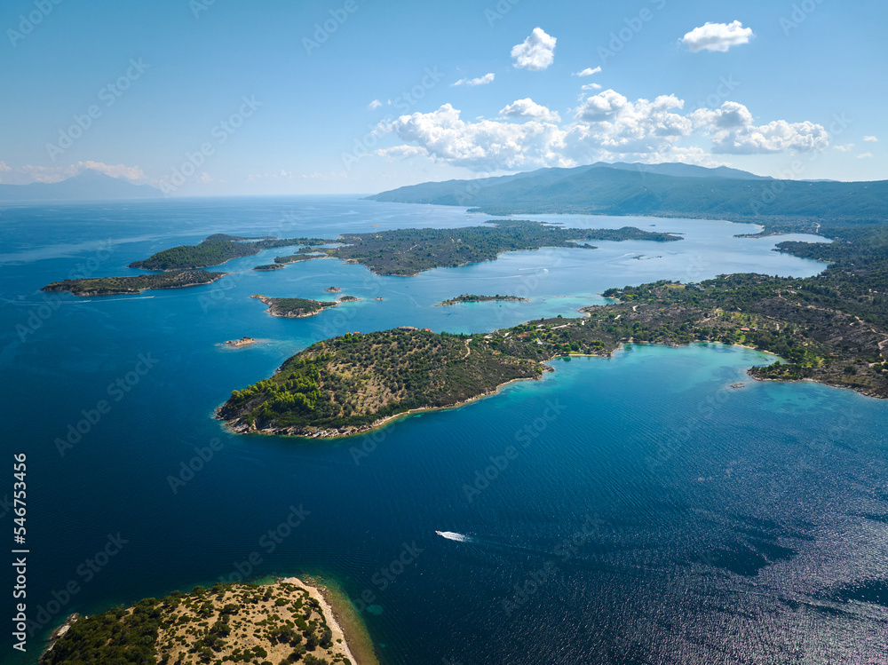 An aerial view of a Greek island An aerial view of a Greek island