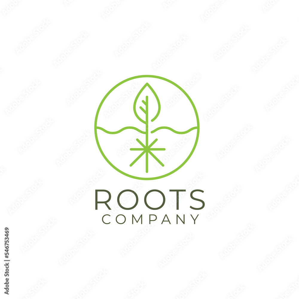 Abstract Living roots on white background vector logo design template. Abstract Living roots on white background vector logo design template.