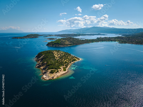 An aerial view of a Greek island photo