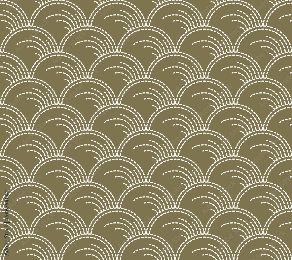 Japanese Grass Circle Line Wave Vector Seamless Pattern Japanese Grass Circle Line Wave Vector Seamless Pattern