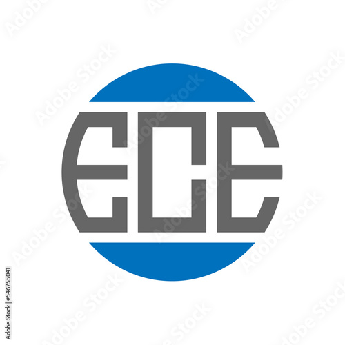 ECE letter logo design on white background. ECE creative initials circle logo concept. ECE letter design. photo
