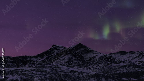 Aurora Borealis over the glacier