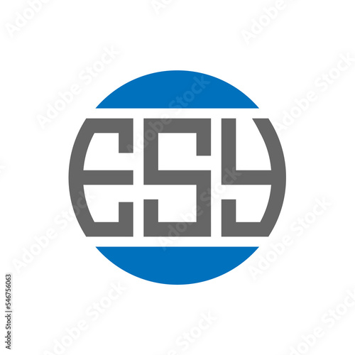 ESY letter logo design on white background. ESY creative initials circle logo concept. ESY letter design. photo