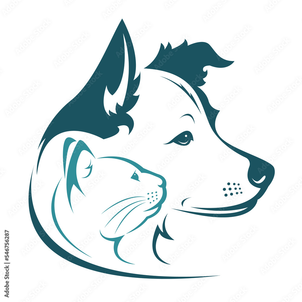 Dog and cat head design isolated on transparent background. Animals. Pet. Dog and cat head design isolated on transparent background. Animals. Pet.
