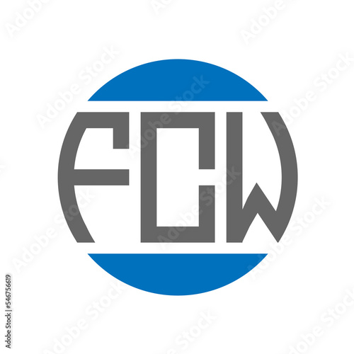 FCW letter logo design on white background. FCW creative initials circle logo concept. FCW letter design.
