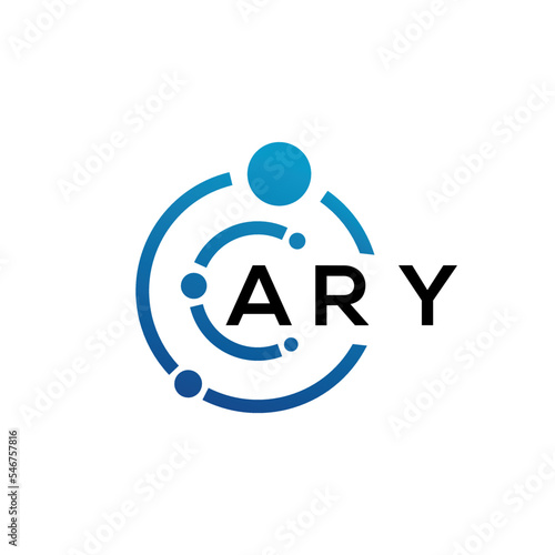 ARY letter logo design on black background. ARY creative initials letter logo concept. ARY letter design. photo