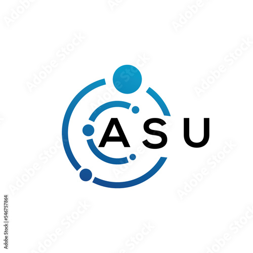 ASU letter logo design on black background. ASU creative initials letter logo concept. ASU letter design. photo