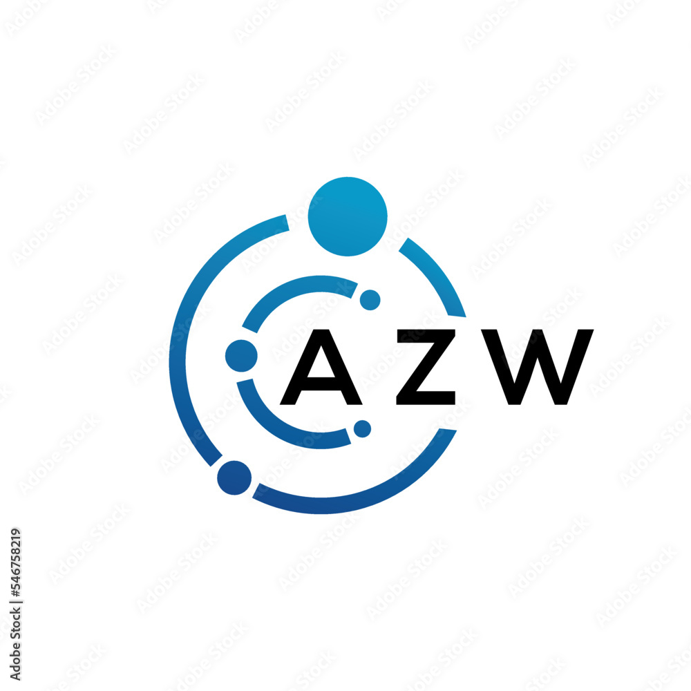AZW letter logo design on black background. AZW creative initials letter logo concept. AZW letter design.