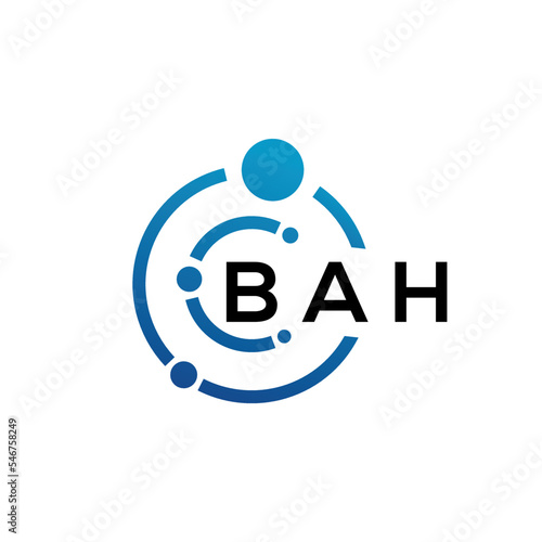 BAH letter logo design on black background. BAH creative initials letter logo concept. BAH letter design.