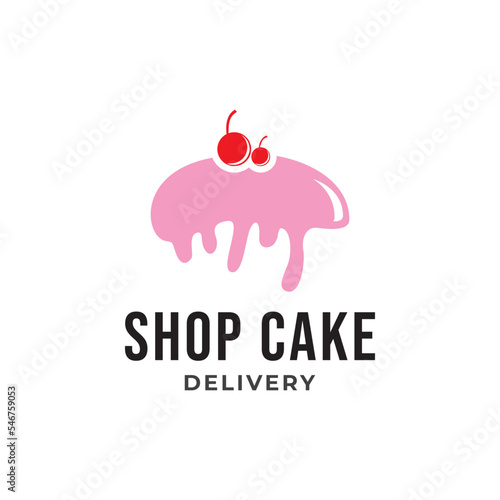 shop cake logo vector template.