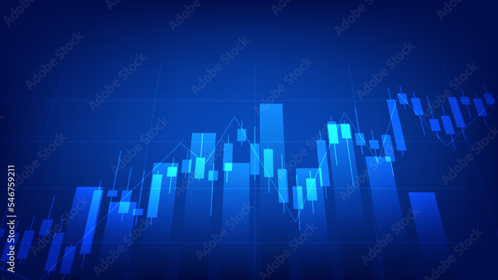Economy and finance background. financial business statistics with candlesticks and bar chart Economy and finance background. financial business statistics with candlesticks and bar chart