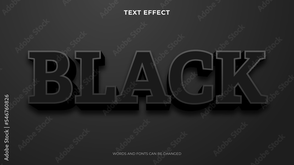 Obraz premium editable black text effect, 3d text effect