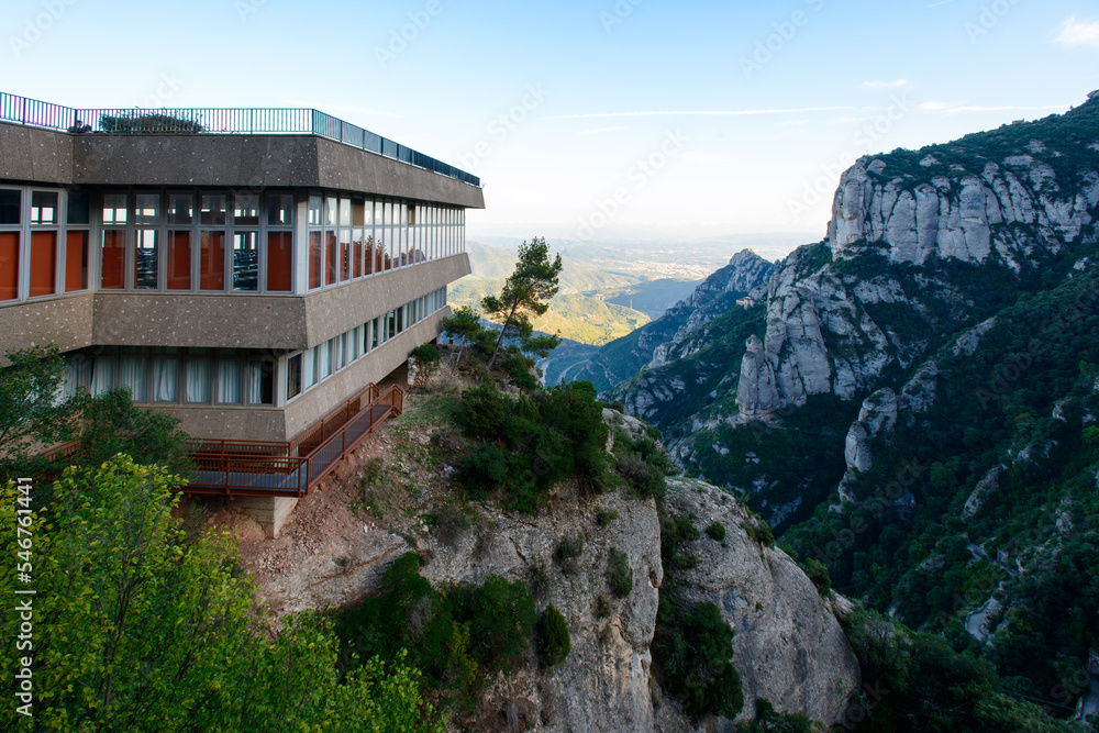 Barcelona historical building on the mountain Barcelona historical building on the mountain