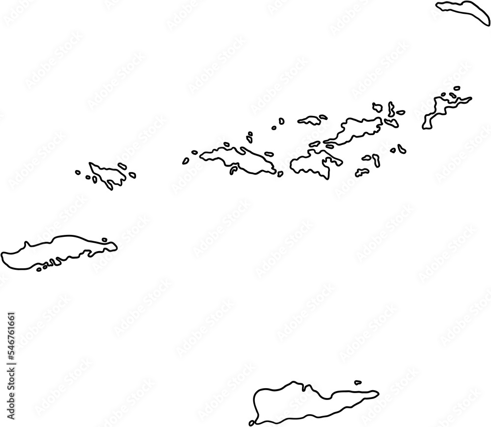 doodle freehand drawing of virgin islands map. doodle freehand drawing of virgin islands map.