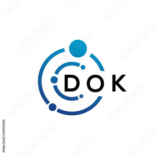 DOK letter logo design on white background. DOK creative initials letter logo concept. DOK letter design.
