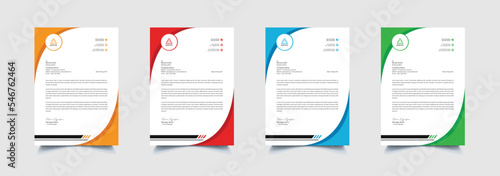 Creative and professional corporate company business letterhead template design with color variation bundle 