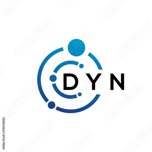 DYN letter logo design on  white background. DYN creative initials letter logo concept. DYN letter design. photo