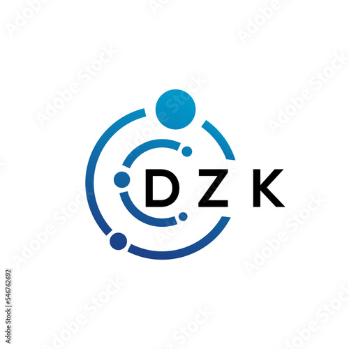 DZK letter logo design on white background. DZK creative initials letter logo concept. DZK letter design.