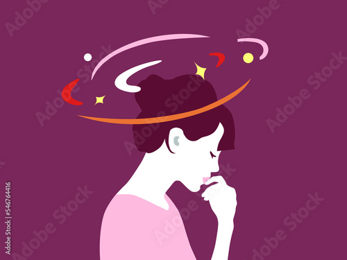 Woman absorbed in thoughts photo