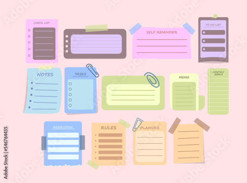 cute sticky cute notes, memo, planner papers collection