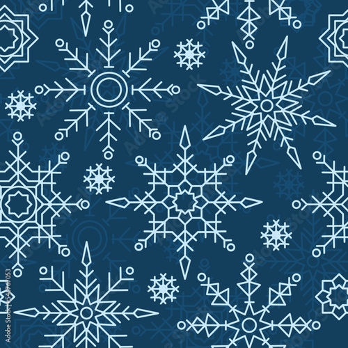 Snowflake Cool Winter Snow Seamless Pattern Background