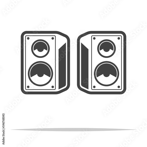 Pair of speakers icon transparent vector isolated