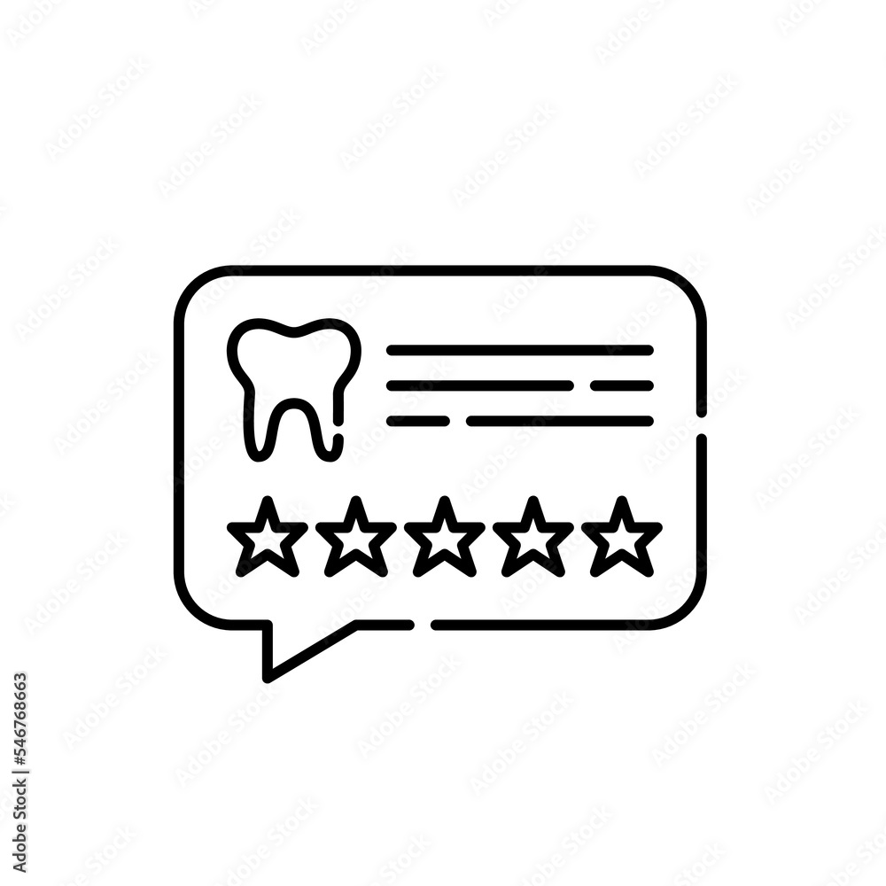 5 star dental clinic review. Pixel perfect, editable stroke icon 5 star dental clinic review. Pixel perfect, editable stroke icon