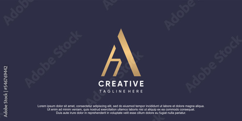 Letter ah logo with creative concept design icon illustration photo