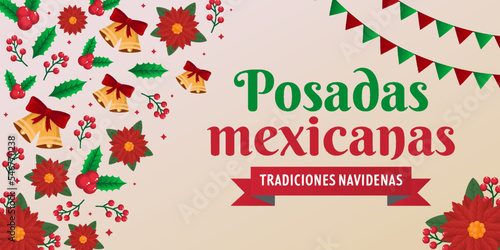 gradient posadas mexicanas horizontal banner illustration photo