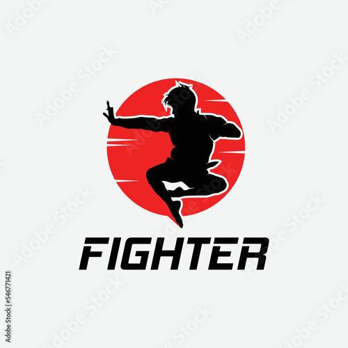 vector style silhouette martial arts.