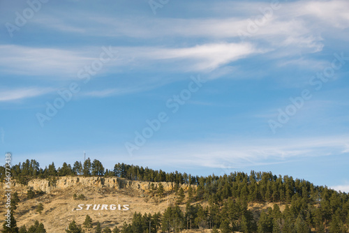 Sign above the town of Sturgis, South Dakota famous motorcycle rally photo