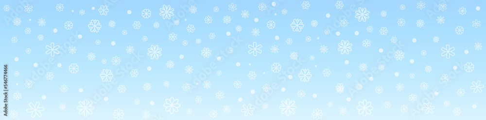 Horizontal background with snowflakes and snowfall. Abstract light blue background. Christmas backdrop. Winter Christmas and New Year background. Vector illustration. Horizontal background with snowflakes and snowfall. Abstract light blue background. Christmas backdrop. Winter Christmas and New Year background. Vector illustration.