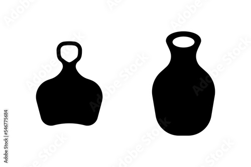 Black silhouette of children's sleds