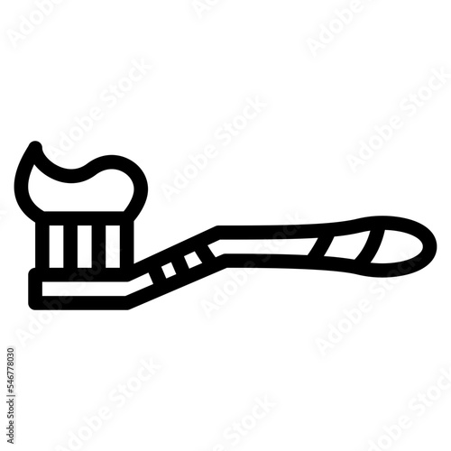 toothpaste toothbrush hygienic dental icon