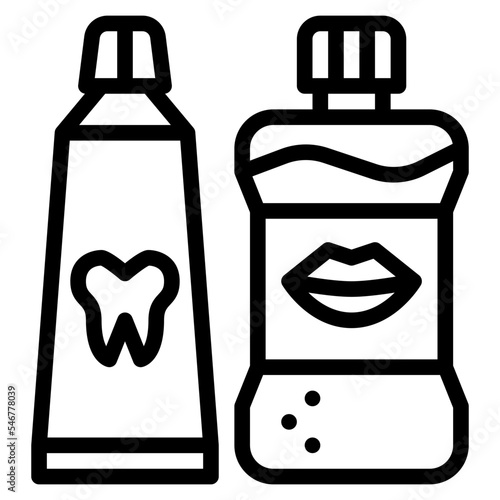 toothpaste mouthwash hygienic dental icon
