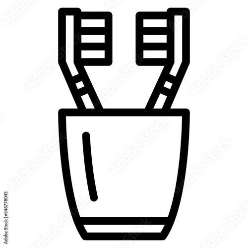 toothbrushes cup hygienic dental icon