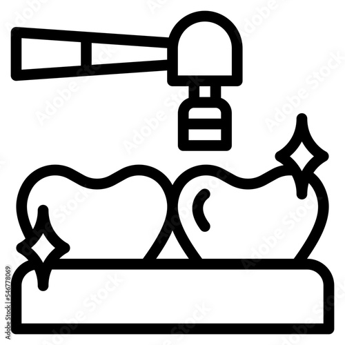 teeth polishing tooth dental healthcare icon