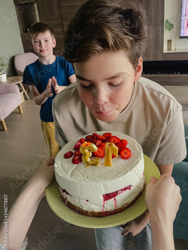 Celebrating teenager's birthday. photo