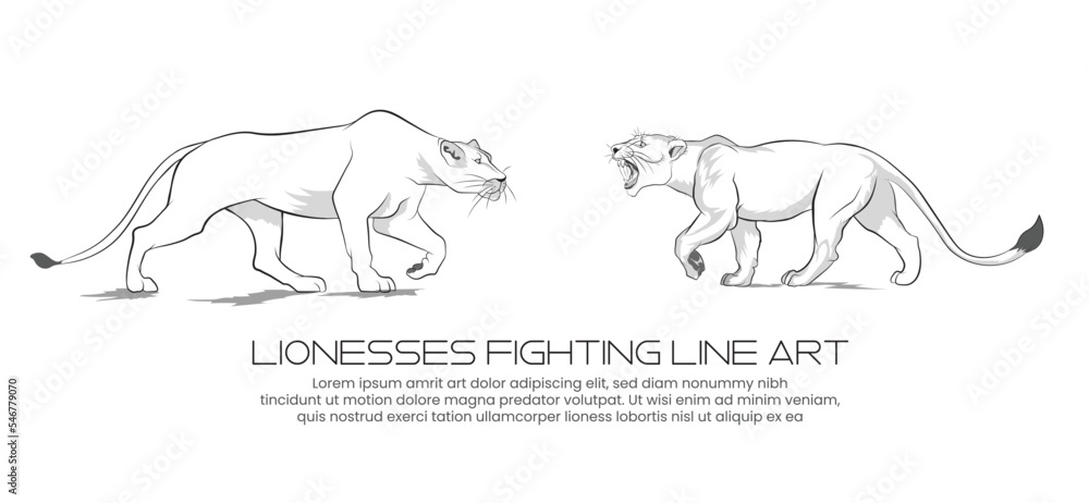 Predator fighting illustration