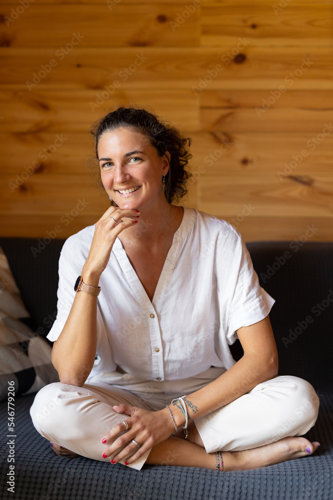 Portrait of happy young woman at home Portrait of happy young woman at home