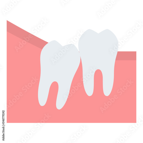 wisdom teeth partial eruption dental gum icon
