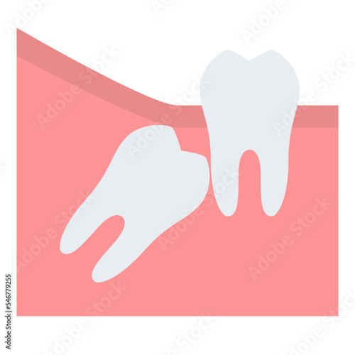 wisdom teeth angular dental gum icon
