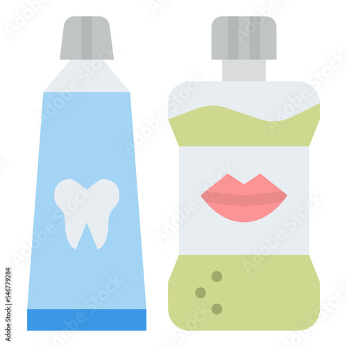 toothpaste mouthwash hygienic dental icon