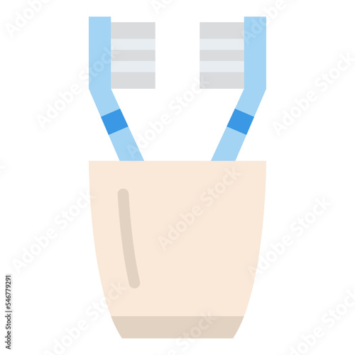 toothbrushes cup hygienic dental icon