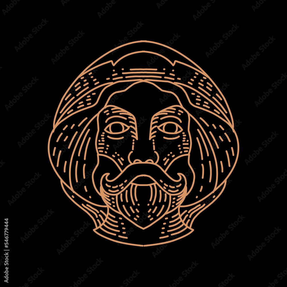 Fototapeta premium Zeus Logo Design Vector illustration artificial classic mythology symbol emblem