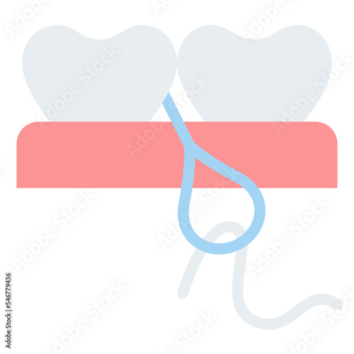 dental floss threader tooth dental hygienic icon