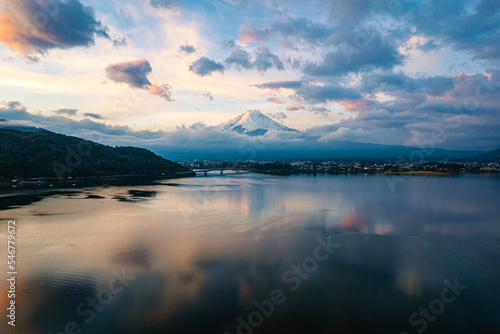 Dawn Over Lake Kawaguchiko Mt Fuji